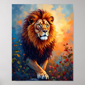 Majestic Lion Portrait Poster