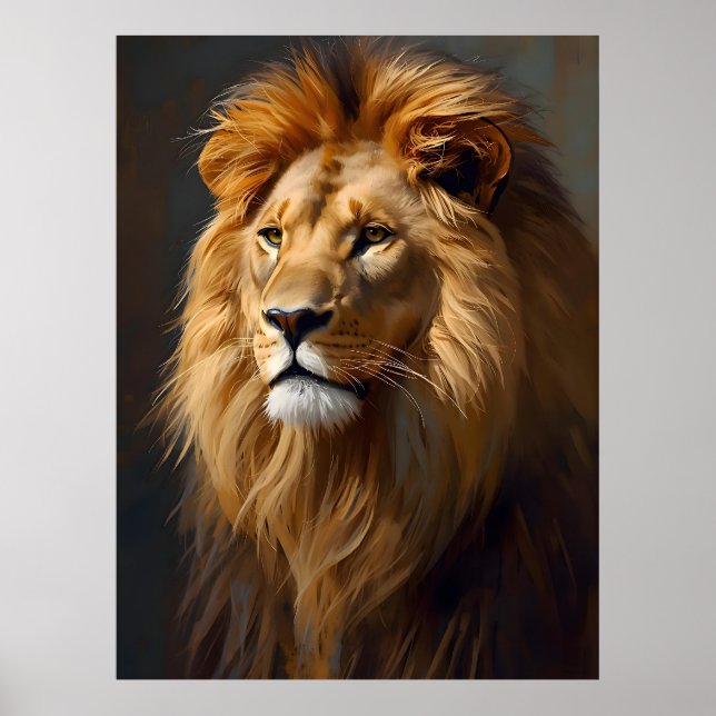 Majestic Lion Portrait  Poster (Vorne)