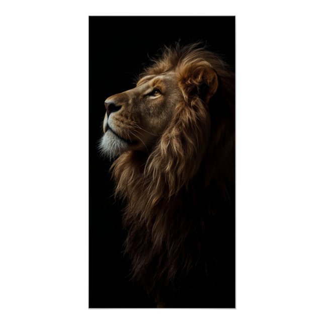 Majestic Lion Portrait Strength & Royal Confidence Poster (Vorderseite)