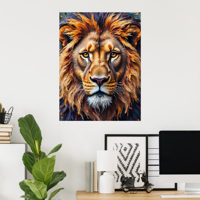 Majestic Lion Poster (Heimbüro)