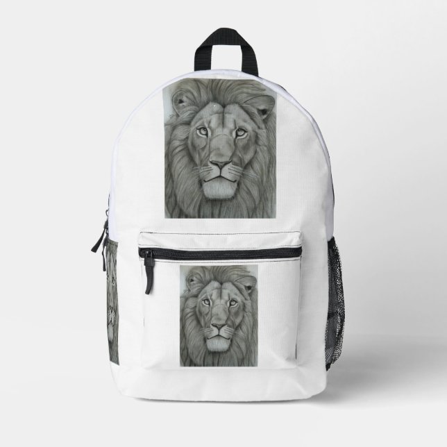 Majestic Lion Printed Backpack Bedruckter Rucksack (Vorderseite)