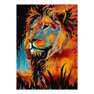 Majestic Lion Protection Forests Fotodruck