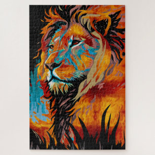 Majestic Lion Protection Forests Puzzle