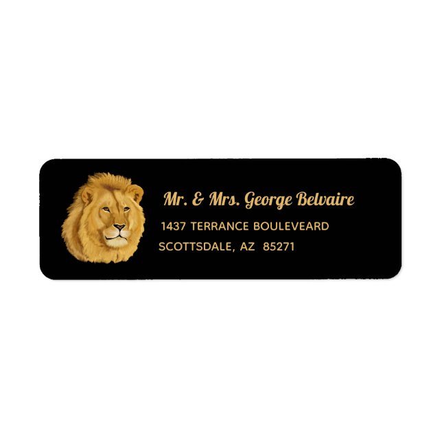 Majestic Lion Return Address Label (Vorne)
