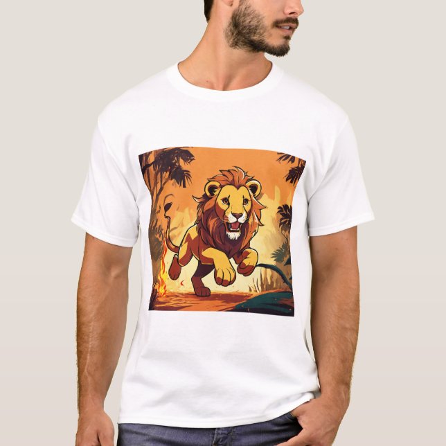"Majestic Lion - Roar of the Wild T - Shirt" T-Shirt (Vorderseite)