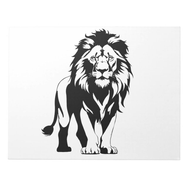 Majestic Lion Silhouette in Bold Vector Art Notizblock (Vorderseite)