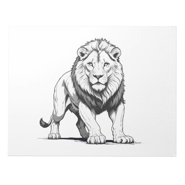 Majestic Lion Silhouette in Bold Vector Art Notizblock (Vorderseite)
