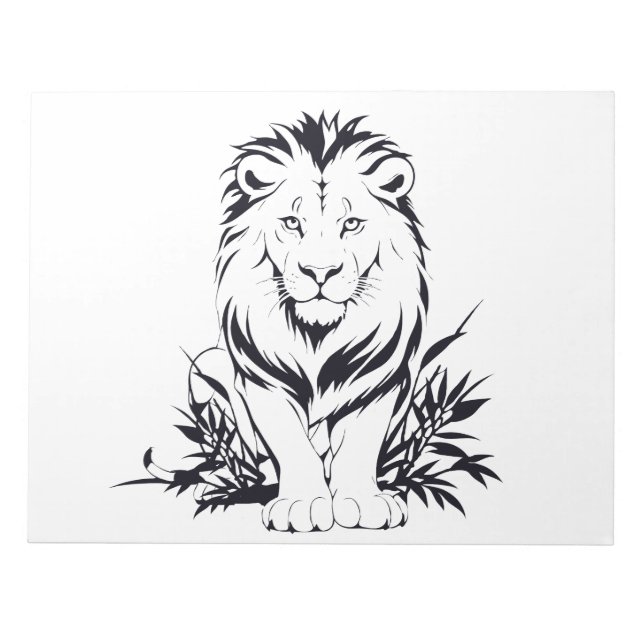 Majestic Lion Silhouette in Bold Vector Art Notizblock (Vorderseite)