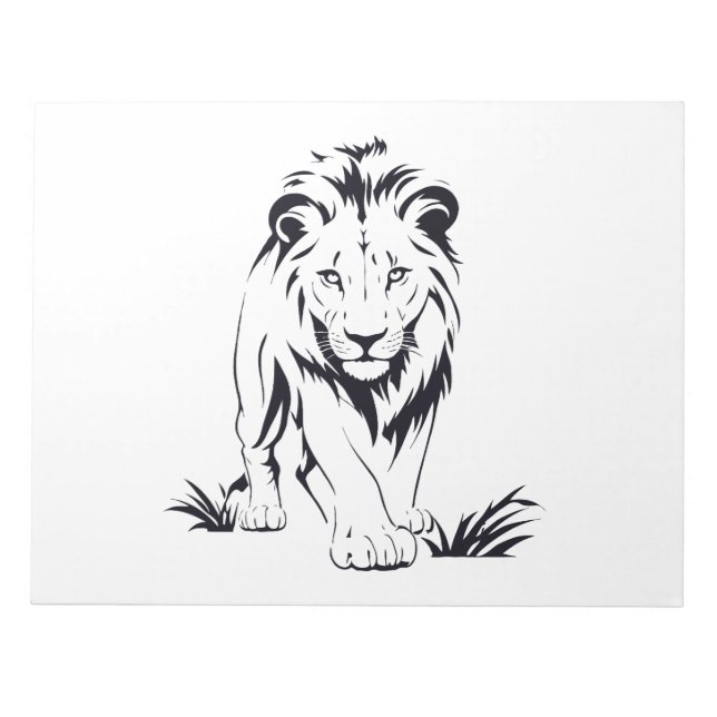 Majestic Lion Silhouette in Bold Vector Art Notizblock (Vorderseite)