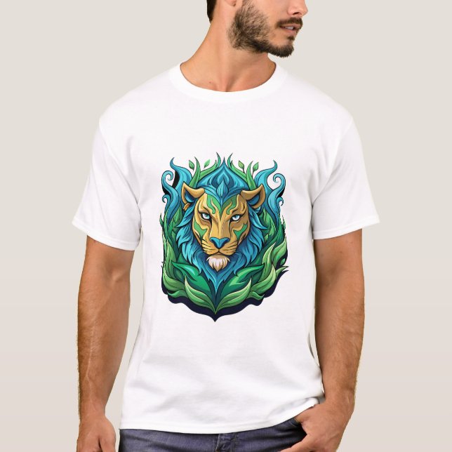 Majestic Lion Vector Art T - Shirt Design (Vorderseite)