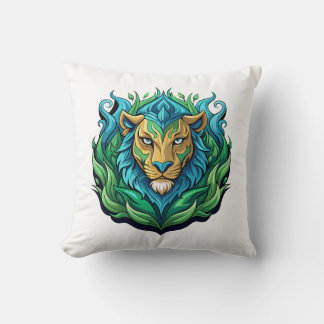 Majestic Lion Vector Art Throw Kissen - Zuhause Dé