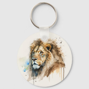Majestic Lion Watercolor Schlüsselanhänger