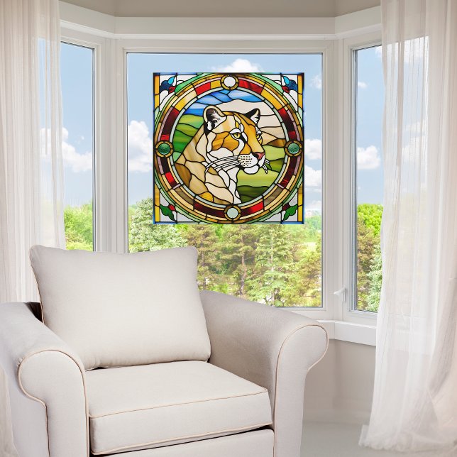 Majestic Lioness Imitats gestanztes Glas Fensteraufkleber (Von Creator hochgeladen)