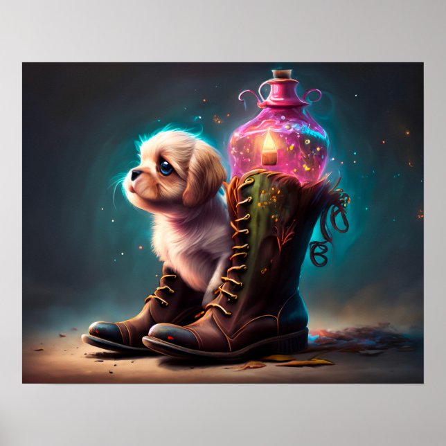 Majestic Little Dog and Boots Poster (Vorne)