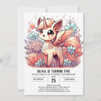 Majestic Little Unicorn Digital Geburtstag Einladung