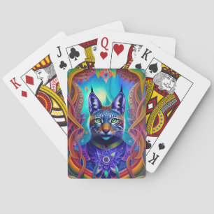 Majestic Lynx Feline Art Illustriert Spirit Animal Spielkarten