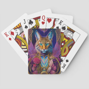 Majestic Lynx Feline Illustriert Art Spirit Animal Spielkarten