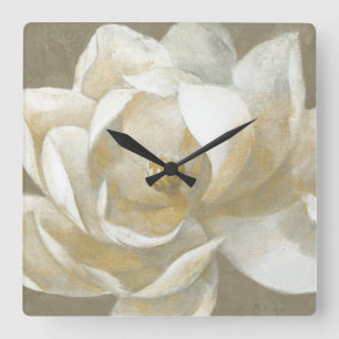 Majestic Magnolia Quadratische Wanduhr