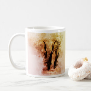 Majestic Malé African Elephant Walking Wasserfarbe Kaffeetasse