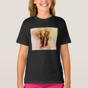 Majestic Malé African Elephant Walking Wasserfarbe T-Shirt