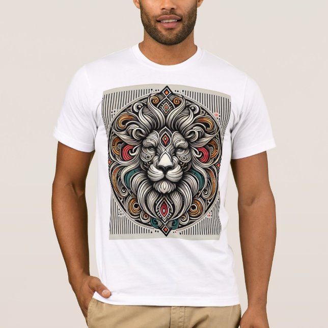 Majestic Mandala Lion T-Shirt (Vorderseite)