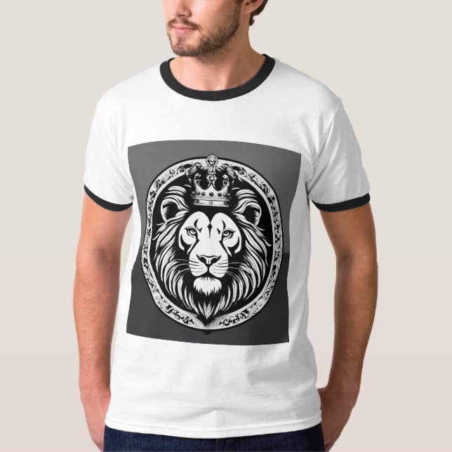 "Majestic Mane: Lion Head Printed T - Shirt Online (Vorderseite)