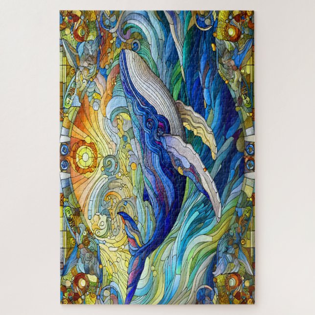 Majestic Marine Mosaik A Stainted Glass Whale Puzzle (Vertikal)