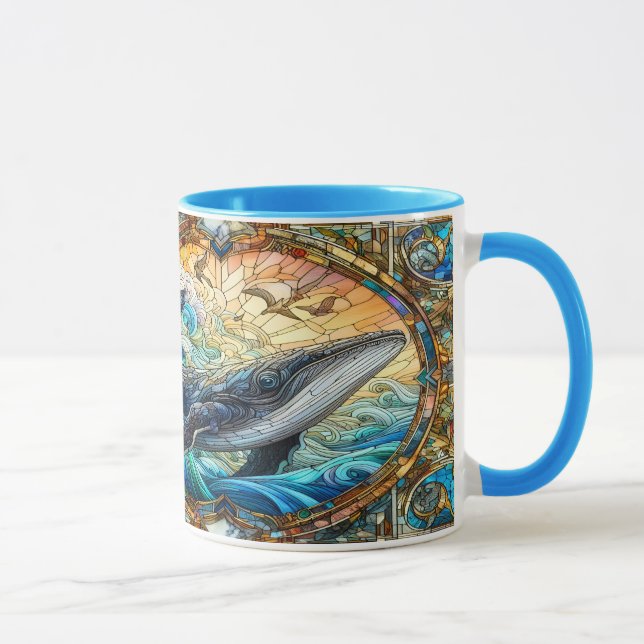Majestic Marine Mosaik A Stainted Glass Whale Tasse (Rechts)