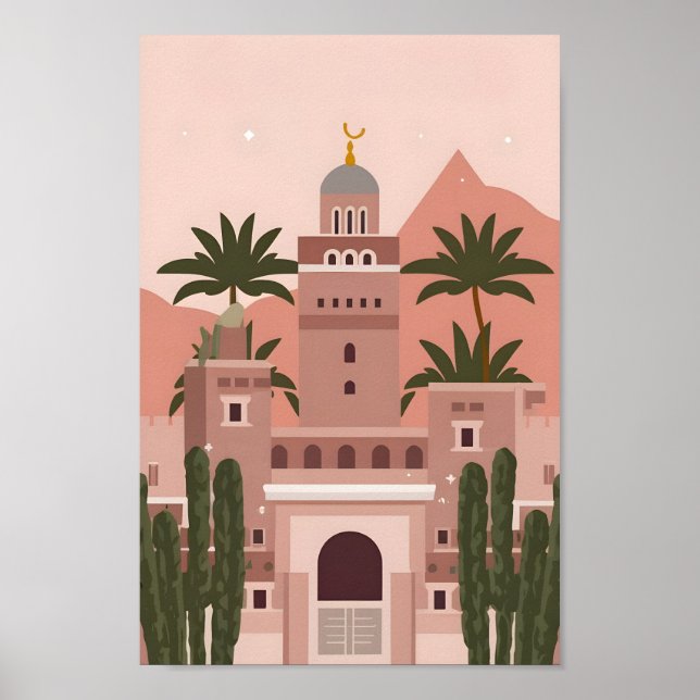 Majestic Marrakech City Elegance 4K Ausblick Poster (Vorne)