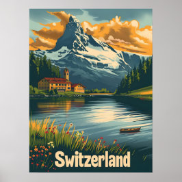 Majestic Matterhorn: Lakeside Bliss in Schweiz Poster