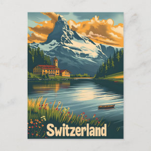 Majestic Matterhorn: Lakeside Bliss in Schweiz Postkarte