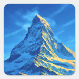 Majestic Matterhorn Quadratischer Aufkleber