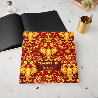  Majestic Memories: Customizable Crimson Elephant  Gästebuch