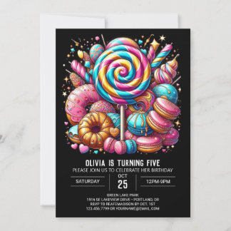 Majestic Minimalistisch Candyland Digital zum Gebu Einladung