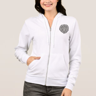 Majestic Minimalistisch Lion Head Ink Art Hoodie