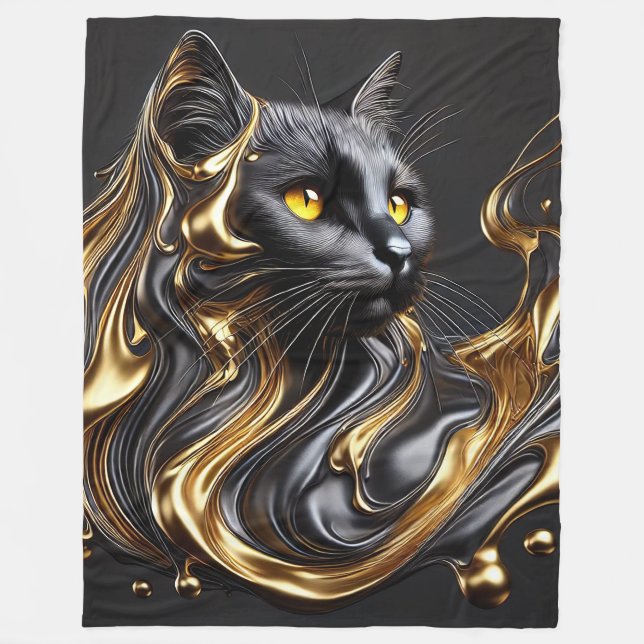 Majestic Molten Gold Cat Fleece Blanket (Vorderseite)