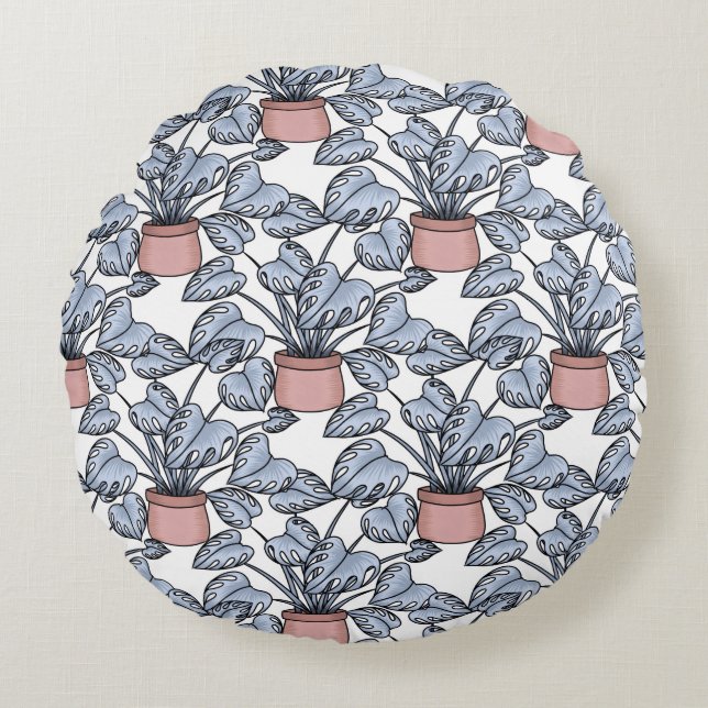 Majestic monstera rundes kissen (Vorderseite)