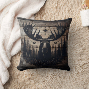 Majestic Moose Art mit Naturgeschichte Kissen