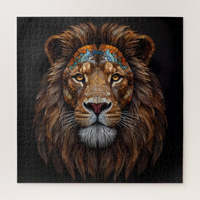 Majestic Mosaik Lion Head Puzzle (Vertikal)