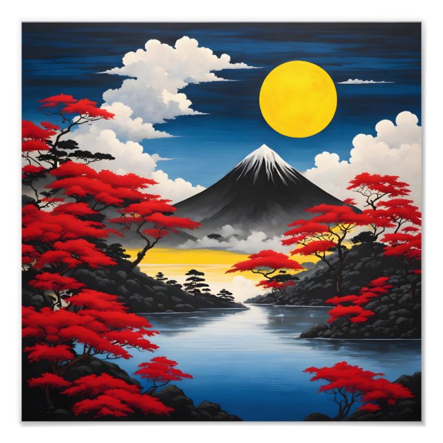 Majestic Mount Fuji at Sunset Fotodruck (Vorne)