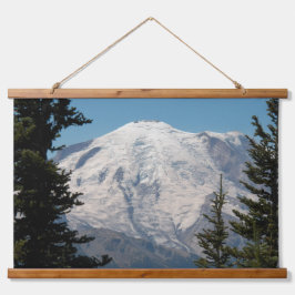 Majestic Mount Rainier Landschaft Wandteppich Mit Holzrahmen