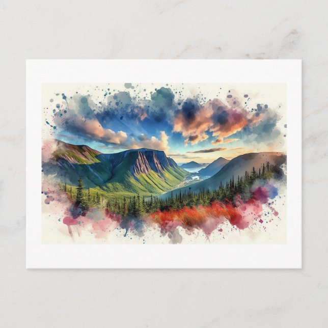 Majestic Mountain Landscape at Sunset,  Postkarte (Vorderseite)