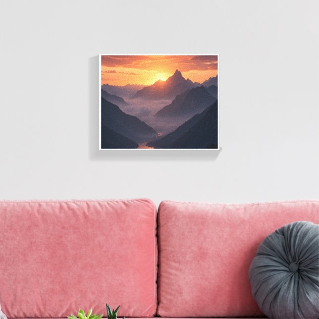 Majestic Mountain Sunset Leinwanddruck (Insitu (Wohnzimmer))