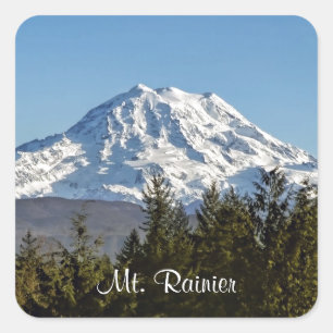 Majestic Mt Rainier Quadratischer Aufkleber