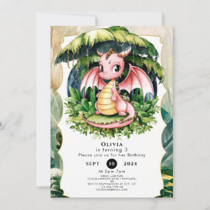 Majestic Mythical Dragon Birthday Einladung