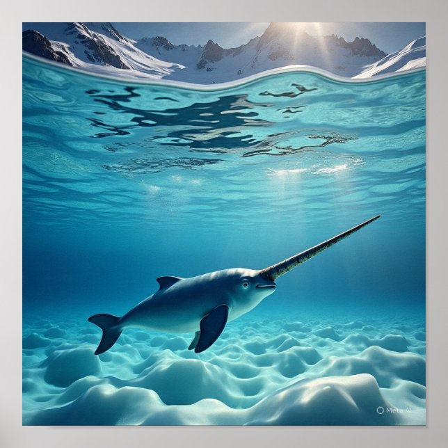 Majestic Narwhal - König des Nordens Poster (Vorne)