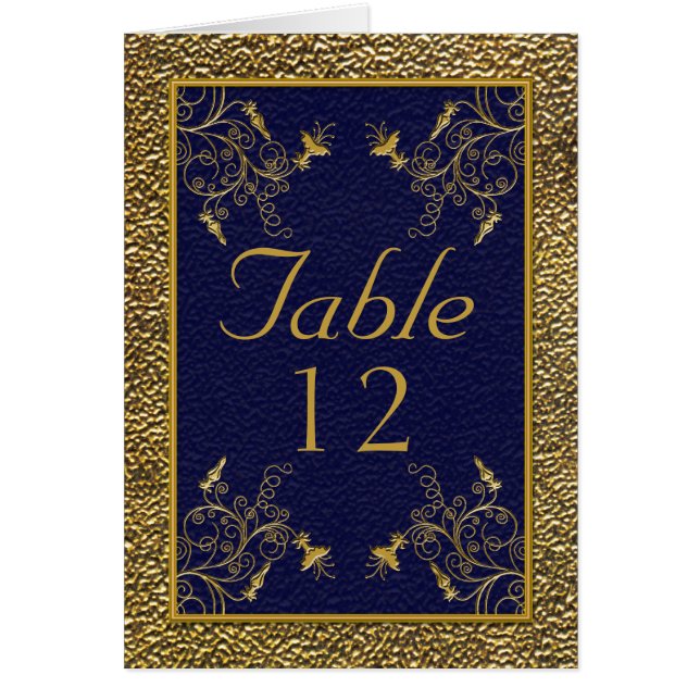 Majestic Navy and Gold Table Card (Vorne)