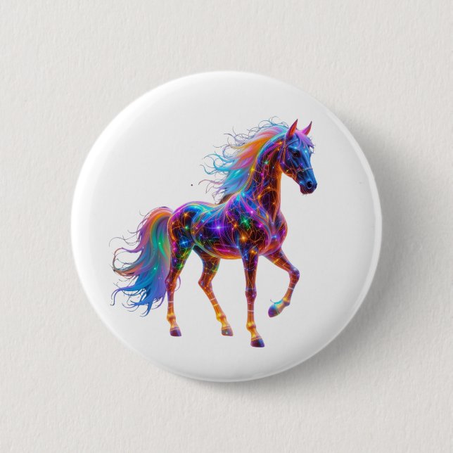 Majestic Neon Horse Button (Vorderseite)