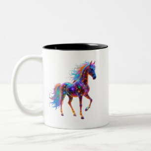 Majestic Neon Horse Zweifarbige Tasse