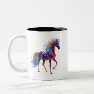 Majestic Neon Horse Zweifarbige Tasse
